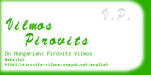 vilmos pirovits business card